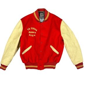 Vintage 1950s Happy Days La Serna High Whiting‎ Chainstitch Varsity Jacket 44